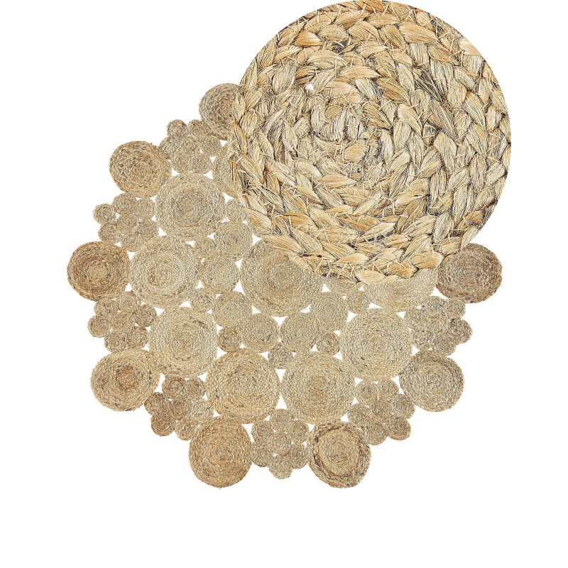 Dywan okrągły z juty ⌀ 135 cm beżowy GERDEK