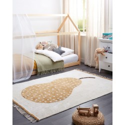 Dywan dziecięcy bawełniany motyw gruszki 140 x 200 cm złamana biel KHIDARI