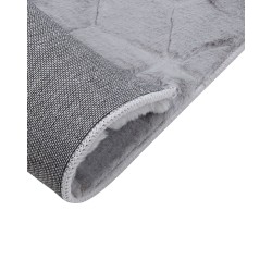 Dywan sztuczne futro królika 80 x 150 cm szary THATTA