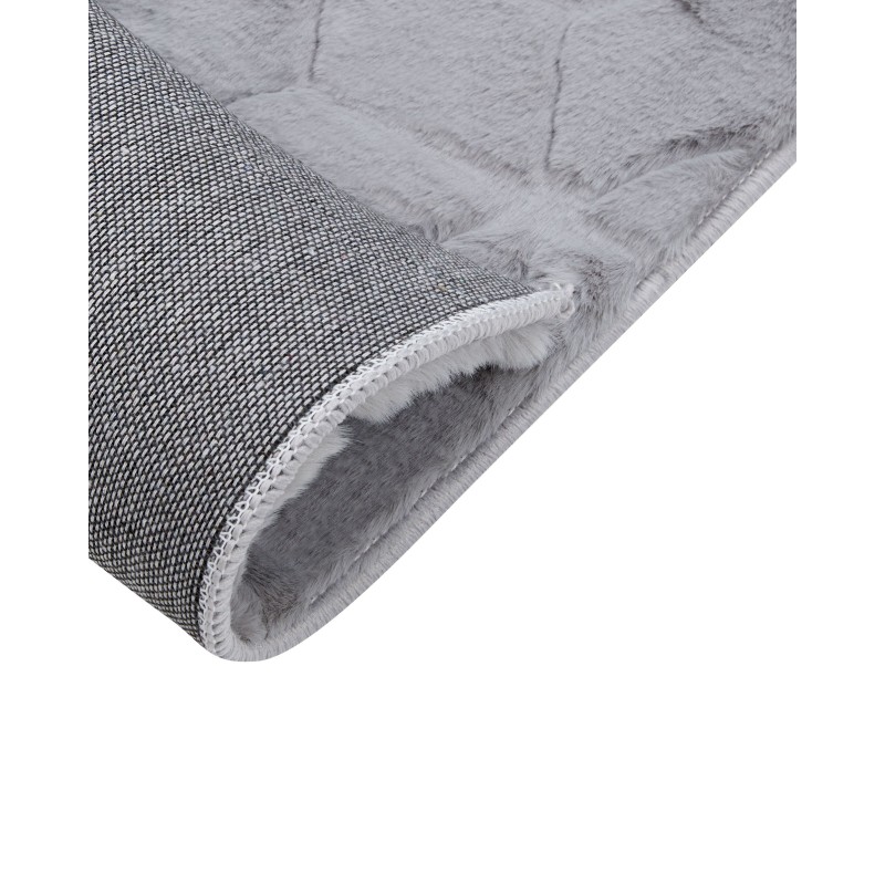 Dywan sztuczne futro królika 80 x 150 cm szary THATTA