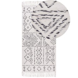 Dywan wełniany 80 x 150 cm biało-czarny ALKENT
