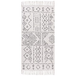 Dywan wełniany 80 x 150 cm biało-czarny ALKENT