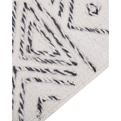 Dywan wełniany 80 x 150 cm biało-czarny ALKENT