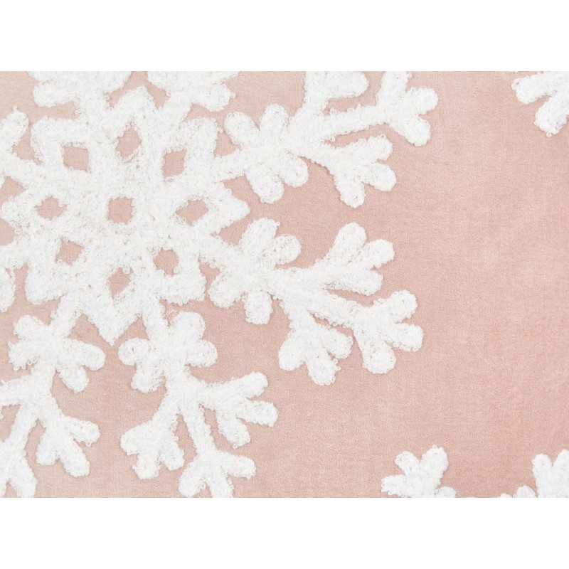 Zestaw 2 poduszek dekoracyjnych MURRAYA Welur 45 x 45 cm Różowy Wzór świąteczny