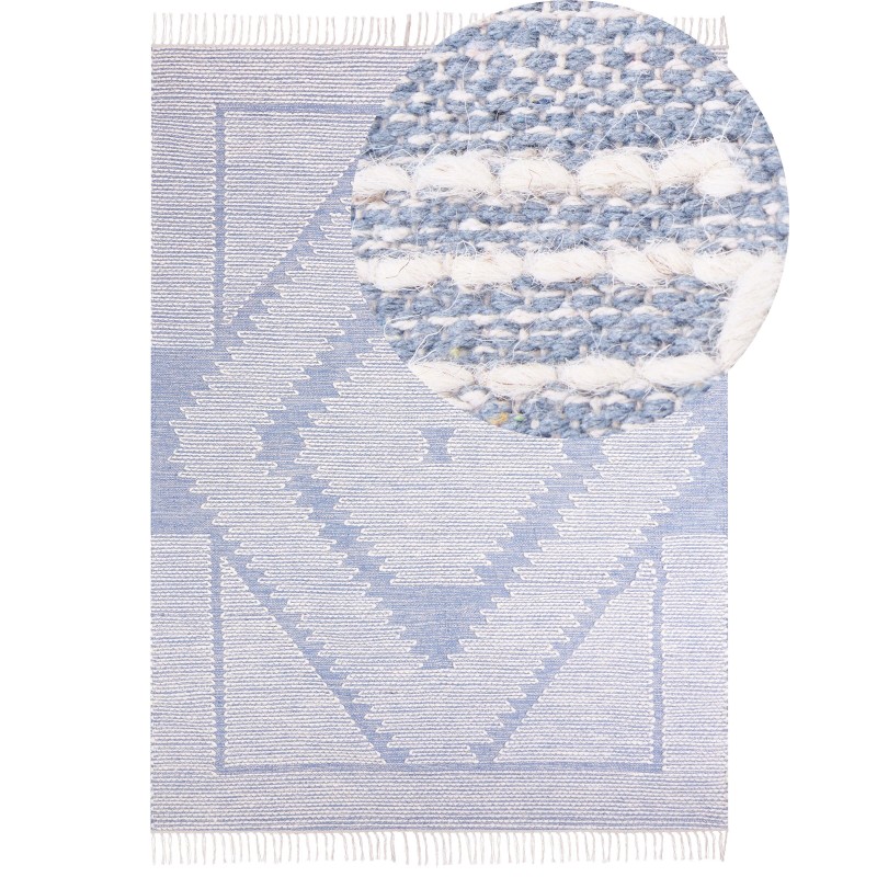 Dywan bawełniany 140 x 200 cm niebiesko-biały ANSAR