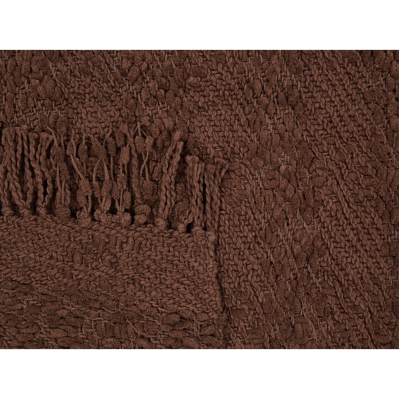 Koc VELLA Bawełna 150 x 200 cm Brązowy