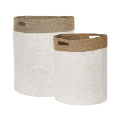 Zestaw 2 koszy KARDH Bawełna Biały