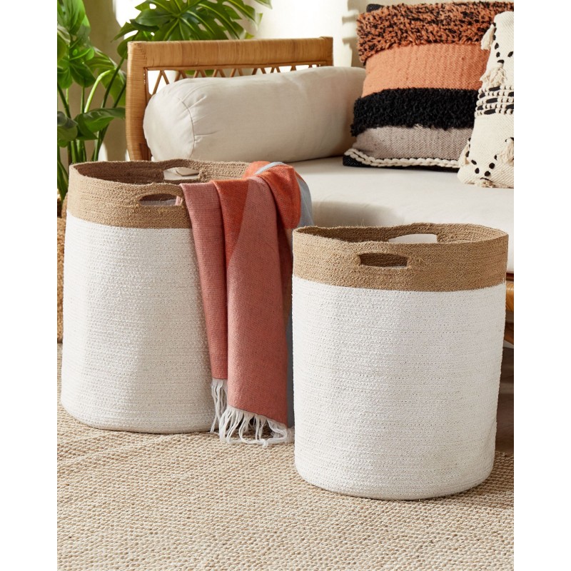 Zestaw 2 koszy KARDH Bawełna Biały