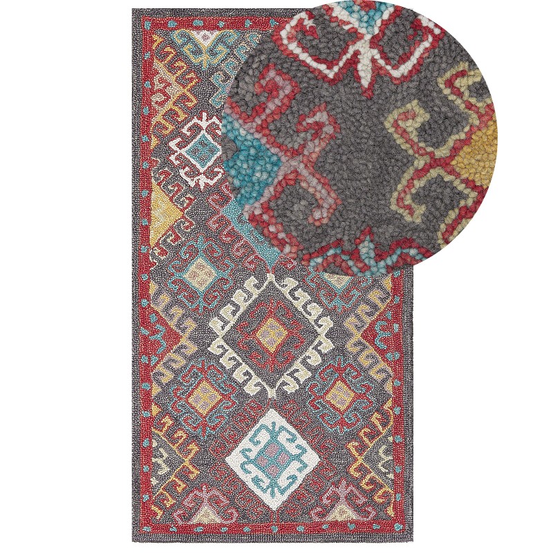 Dywan wełniany 80 x 150 cm wielokolorowy FINIKE