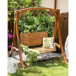 Huśtawka ogrodowa NOVARA Drewno Brązowy