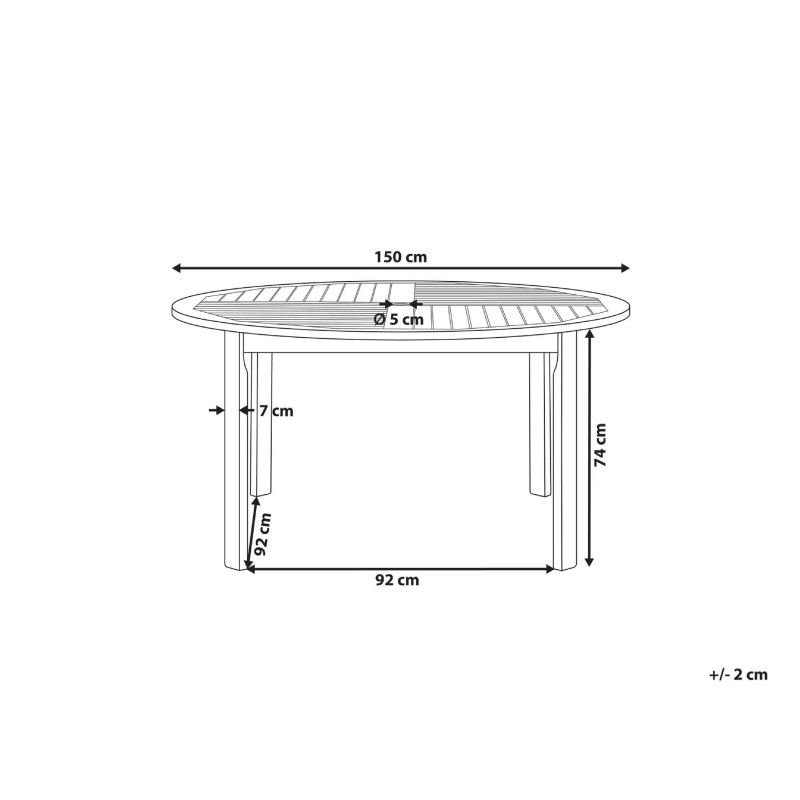 Stół ogrodowy TOLVE 150 cm 150 cm Drewno akacjowe Brązowy