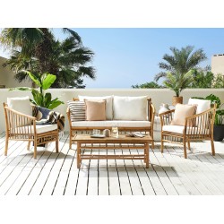 Zestaw ogrodowy ze stolikiem dla 4 osób MAGGIORE Drewno bambusowe Jasnobrązowy