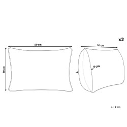 2 bawełniane poduszki dekoracyjne tuftowane z frędzlami 30 x 50 cm wielokolorowe DIJKOT