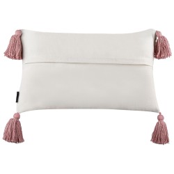 2 bawełniane poduszki dekoracyjne tuftowane z frędzlami 30 x 50 cm wielokolorowe DIJKOT