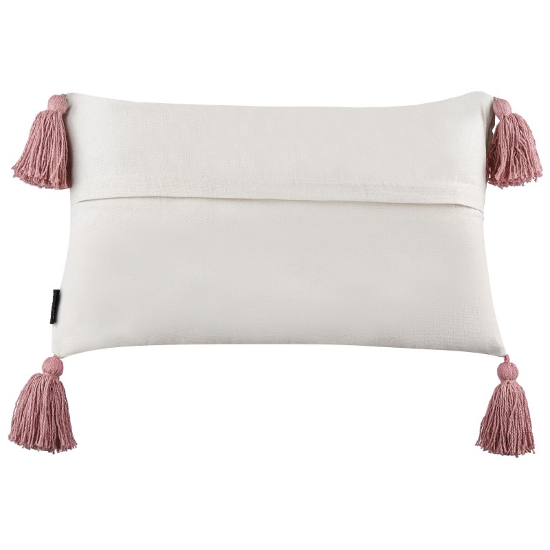 2 bawełniane poduszki dekoracyjne tuftowane z frędzlami 30 x 50 cm wielokolorowe DIJKOT