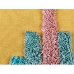 2 bawełniane poduszki dekoracyjne tuftowane z frędzlami 30 x 50 cm wielokolorowe DIJKOT