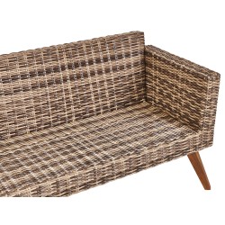 Zestaw ogrodowy ze stolikiem dla 4 osób VITTORIA Technorattan Oliwkowy