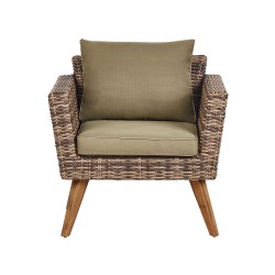 Zestaw ogrodowy ze stolikiem dla 4 osób VITTORIA Technorattan Oliwkowy