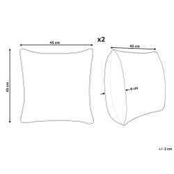 2 bawełniane poduszki dekoracyjne motyw tęczy 45 x 45 cm różowe LEEA