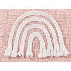 2 bawełniane poduszki dekoracyjne motyw tęczy 45 x 45 cm różowe LEEA