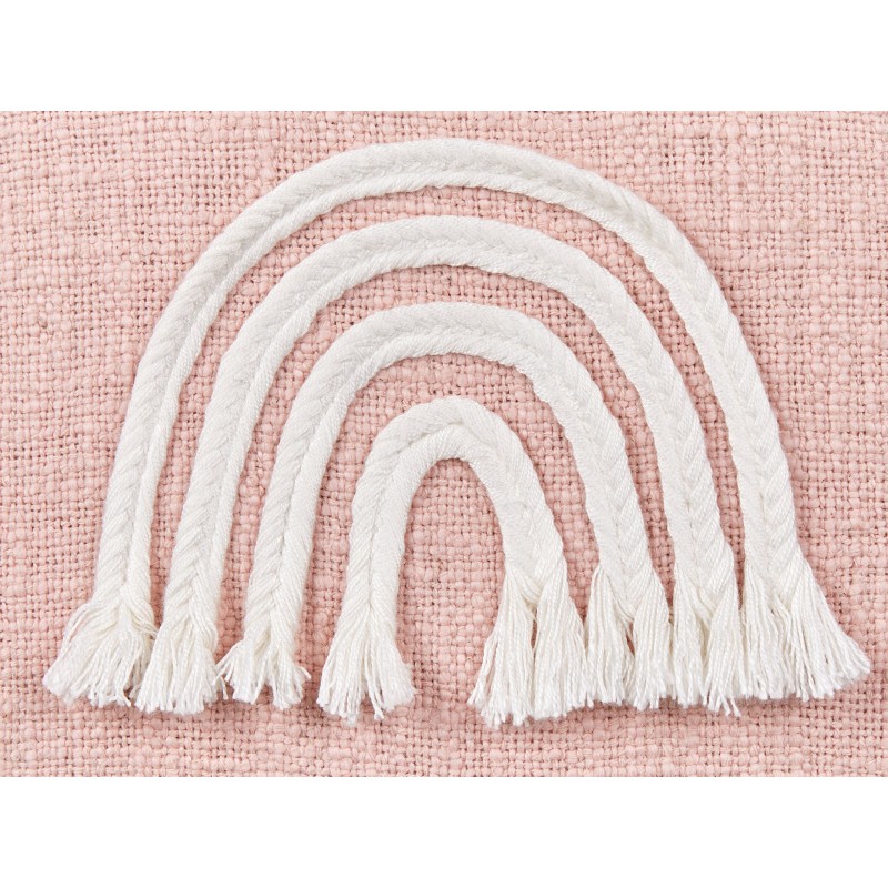 2 bawełniane poduszki dekoracyjne motyw tęczy 45 x 45 cm różowe LEEA