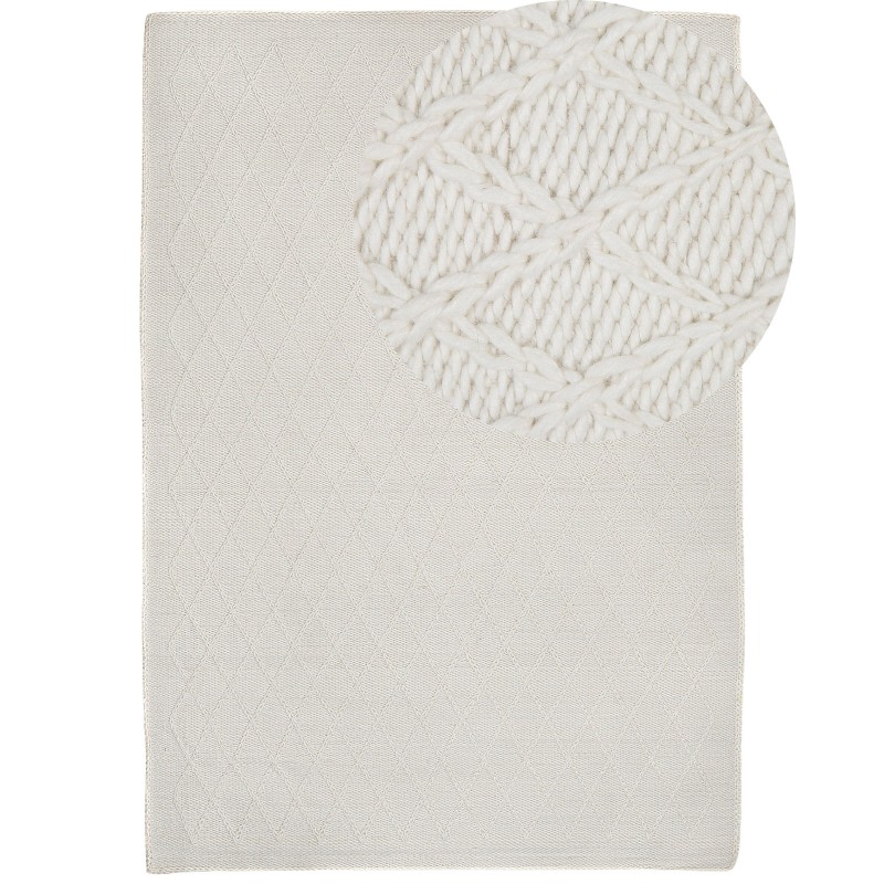 Dywan wełniany 160 x 230 cm złamana biel ERZIN