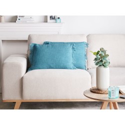 Zestaw 2 poduszek dekoracyjnych MABA Bawełna 50 x 35 cm Niebieski Jednolity