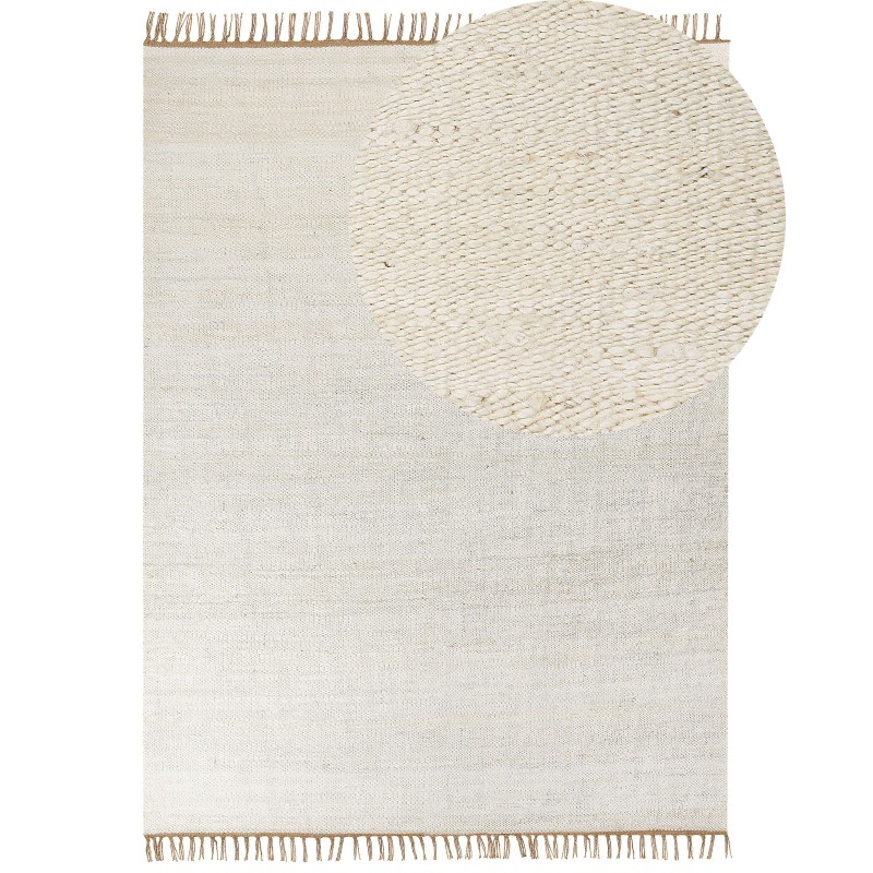 Dywan z juty 160 x 230 cm jasnobeżowy LUNIA