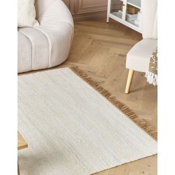 Dywan z juty 160 x 230 cm jasnobeżowy LUNIA