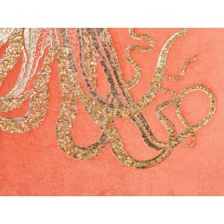 Zestaw 2 poduszek dekoracyjnych LAMINARIA Welur 45 x 45 cm Koralowy Wzór zwierzęcy