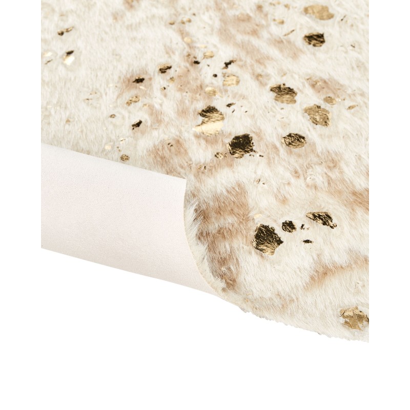 Dywan ekoskóra w łaty 150 x 200 cm beżowy ze złotym BOGONG