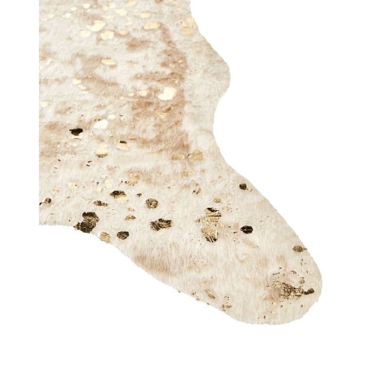 Dywan ekoskóra w łaty 150 x 200 cm beżowy ze złotym BOGONG