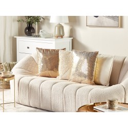 Zestaw 2 poduszek dekoracyjnych ASTER 45 x 45 cm Złoty Jednolity