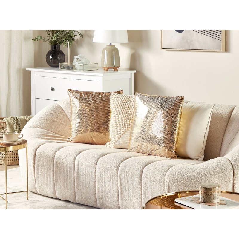 Zestaw 2 poduszek dekoracyjnych ASTER 45 x 45 cm Złoty Jednolity