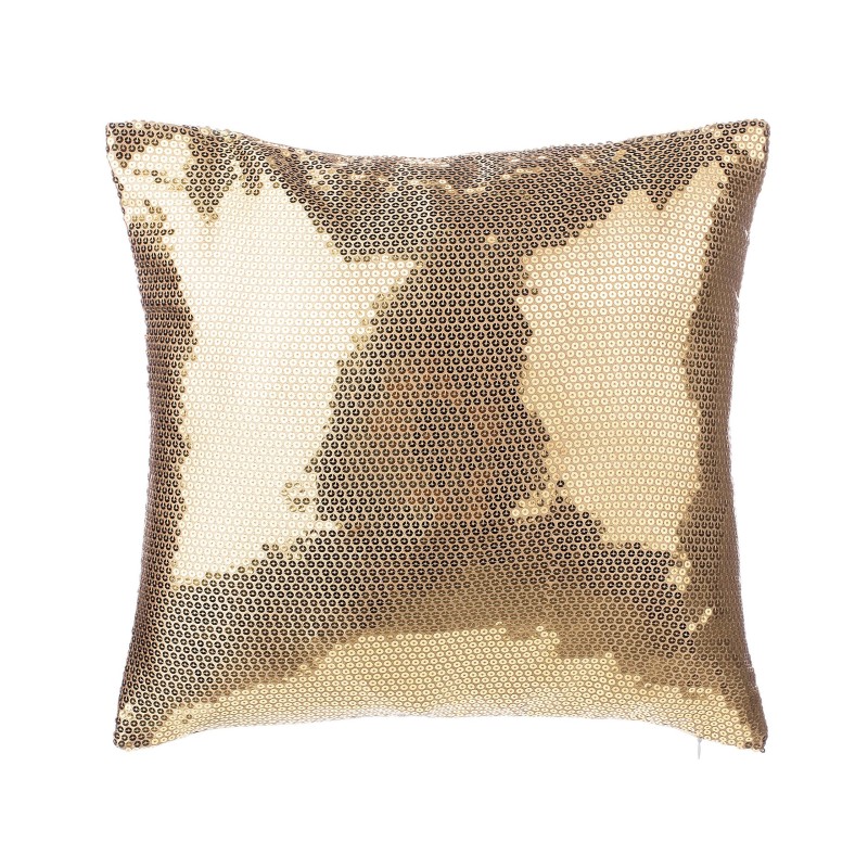 Zestaw 2 poduszek dekoracyjnych ASTER 45 x 45 cm Złoty Jednolity