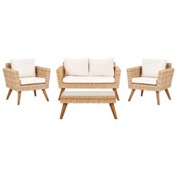 Zestaw ogrodowy ze stolikiem dla 4 osób VITTORIA Technorattan Złamana biel