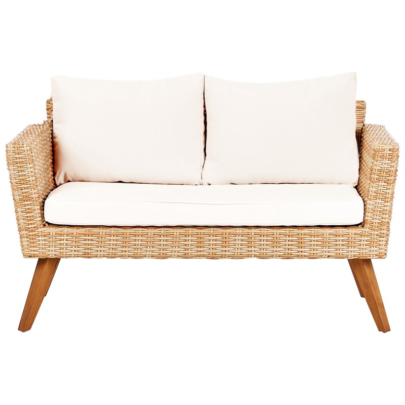 Zestaw ogrodowy ze stolikiem dla 4 osób VITTORIA Technorattan Złamana biel