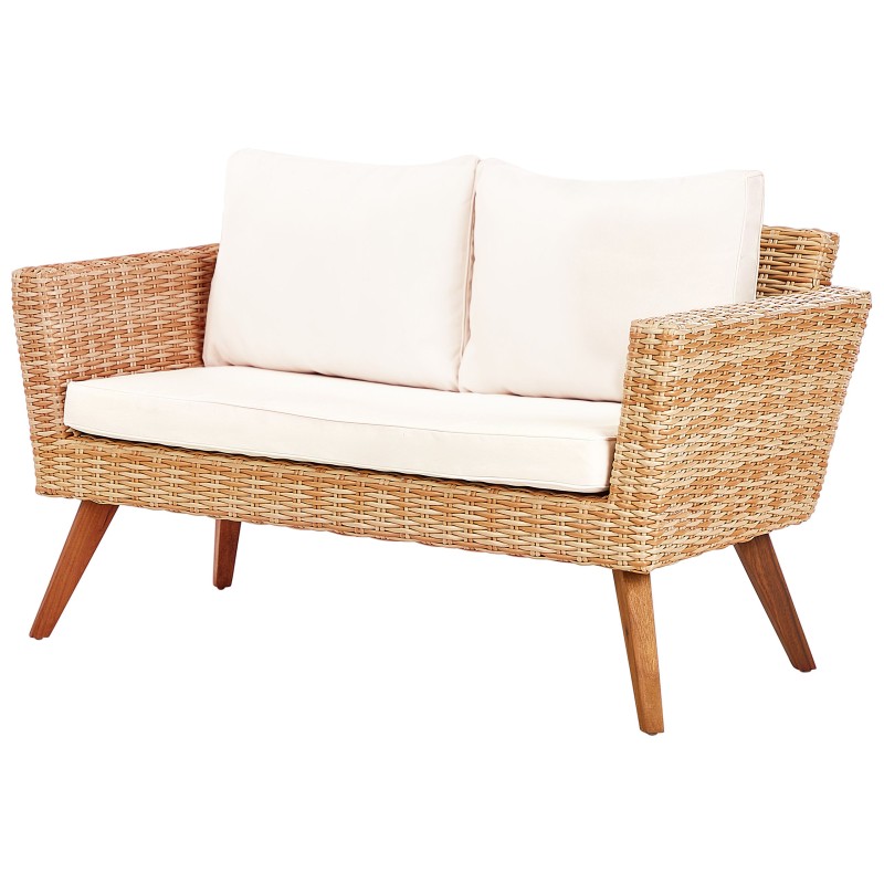 Zestaw ogrodowy ze stolikiem dla 4 osób VITTORIA Technorattan Złamana biel