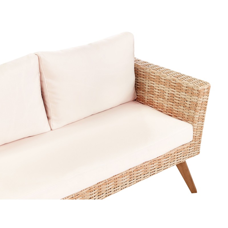 Zestaw ogrodowy ze stolikiem dla 4 osób VITTORIA Technorattan Złamana biel