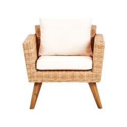 Zestaw ogrodowy ze stolikiem dla 4 osób VITTORIA Technorattan Złamana biel