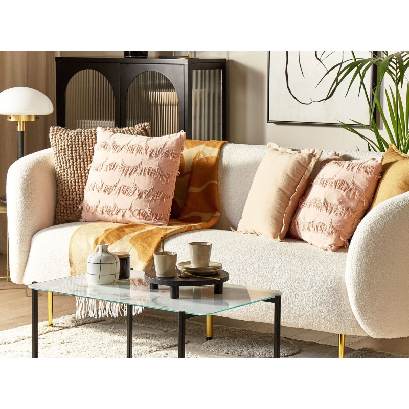 Zestaw 2 poduszek dekoracyjnych AGASTACHE 45 x 45 cm Różowy Wzór geometryczny