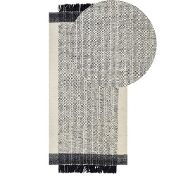 Dywan wełniany 80 x 150 cm biało-czarny KETENLI
