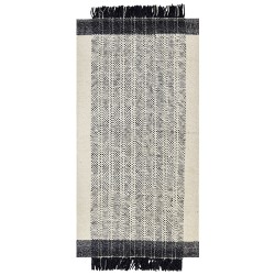 Dywan wełniany 80 x 150 cm biało-czarny KETENLI