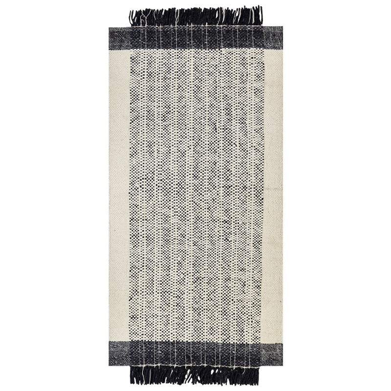 Dywan wełniany 80 x 150 cm biało-czarny KETENLI