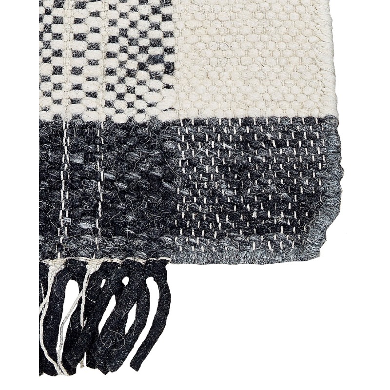 Dywan wełniany 80 x 150 cm biało-czarny KETENLI