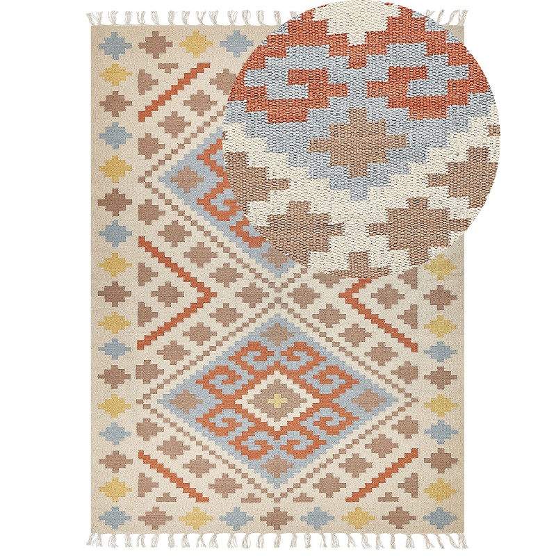 Dywan bawełniany kilim 160 x 230 cm wielokolorowy ATAN