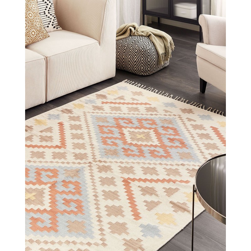 Dywan bawełniany kilim 160 x 230 cm wielokolorowy ATAN