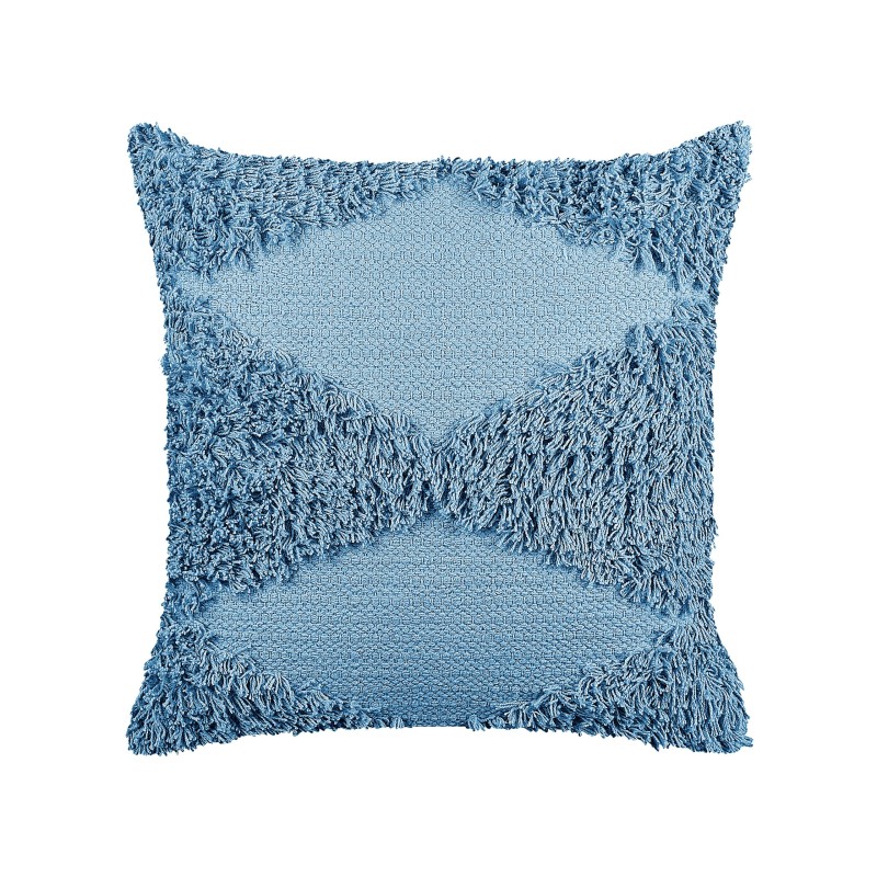 2 poduszki dekoracyjne bawełniane tuftowane 45 x 45 cm niebieskie RHOEO