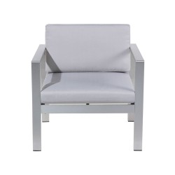 Zestaw ogrodowy ze stolikiem dla 4 osób SALERNO Metal Jasnoszary