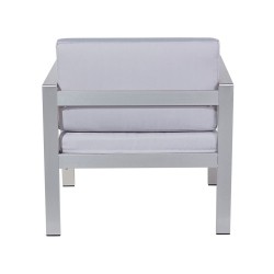 Zestaw ogrodowy ze stolikiem dla 4 osób SALERNO Metal Jasnoszary